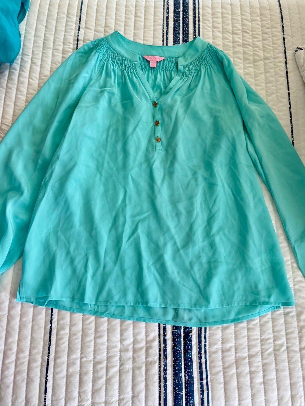 Lilly Pulitzer Teal Lightweight Blouse